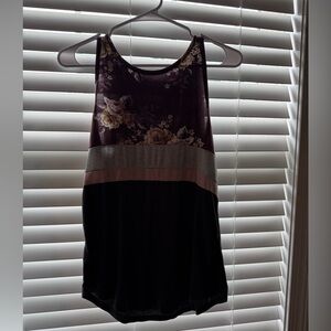 Maurices Floral Tank Top - Purple and Gray